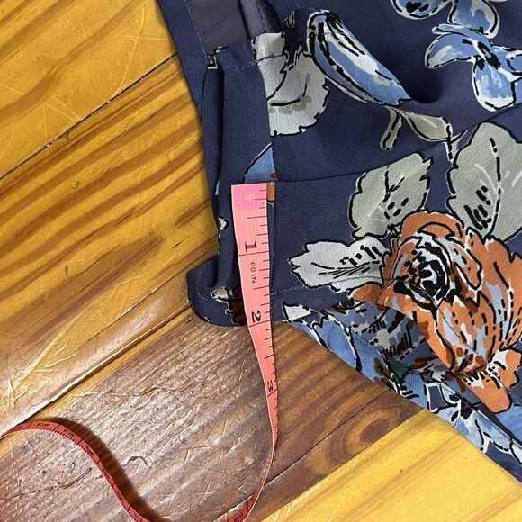O'Neill Dark Floral Romper Shortall Size Med 1 Piece Blouson Romantic Boho Blue - Picture 7 of 16